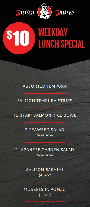 SUMO LUNCH MENU